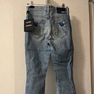 MOTHER SUPERIOR The Insider Crop Step Fray Jeans We Are Castaways Size 25 Patch,